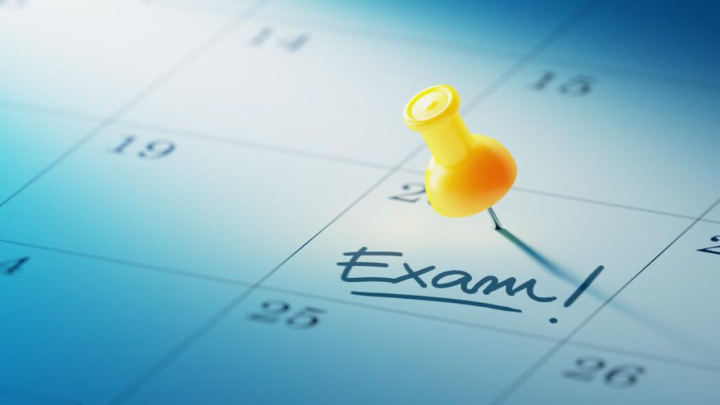 a calender pinning the exam date for ca inter audit exams